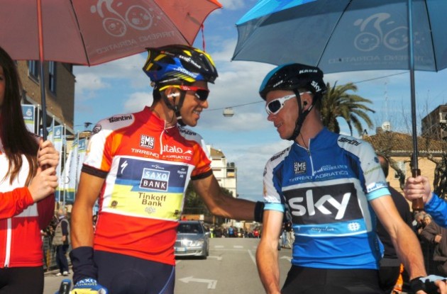 Photo: lberto Contador and Chris Froome are ready for the Tour de France 2013 . 