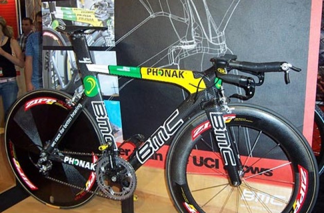 Tyler Hamilton's TT bike. Photo copyright Roadcycling.com.