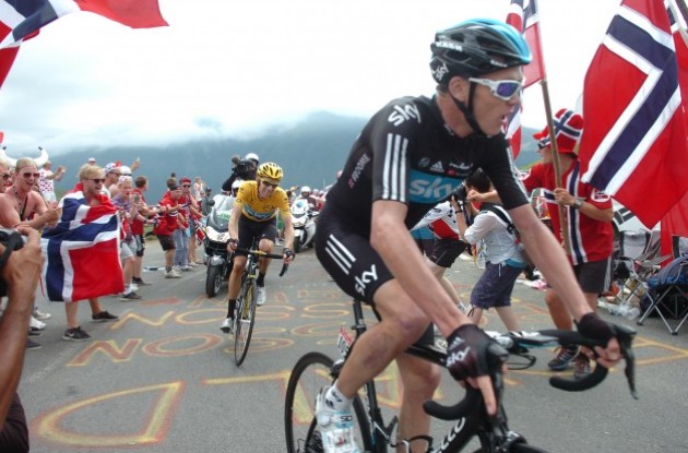Photo: Christopher Froome can climb and “accidentally” dropped Bradley Wiggins on the La Toussuire in the 2012 Tour de France. 