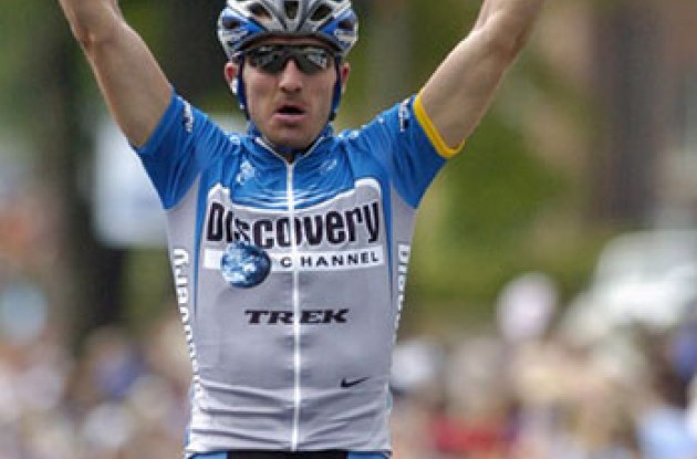 Yaroslav Popovych (Team Discovery Channel) wins Stage 2 of the Ford Tour de Georgia.