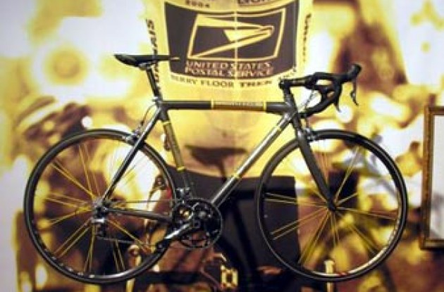 Lance Armstrong's "Livestrong" Trek Madone. Photo copyright Roadcycling.com.