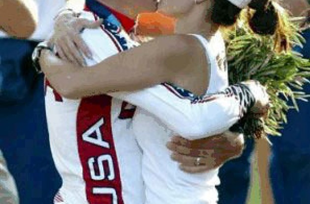 Tyler is congratulated by his wife Haven.