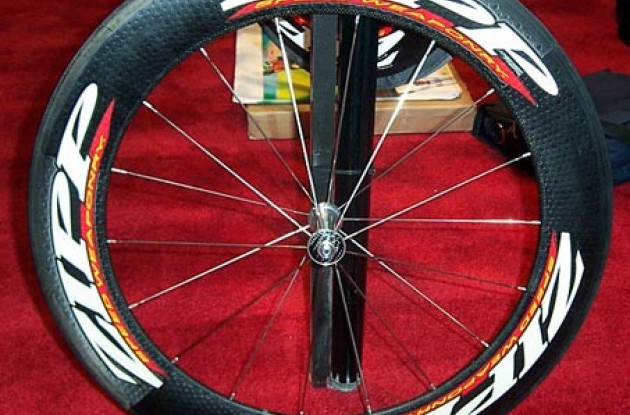 The new Zipp 808 boasts a rim depth of 81 mm. Photo copyright Roadcycling.com.