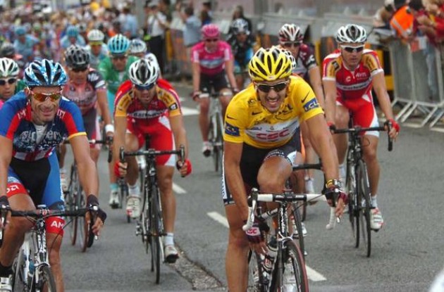 Fabian Cancellara in yellow. Fabian Cancellara in yellow.