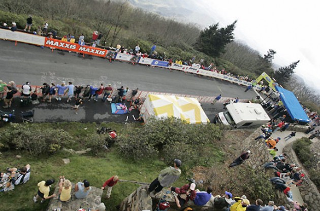 Finish area waiting for the riders to arrive. Photo copyright Ben Ross/Roadcycling.com/<A HREF="http://www.benrossphotography.com" TARGET=_BLANK>www.benrossphotography.com</A>.
