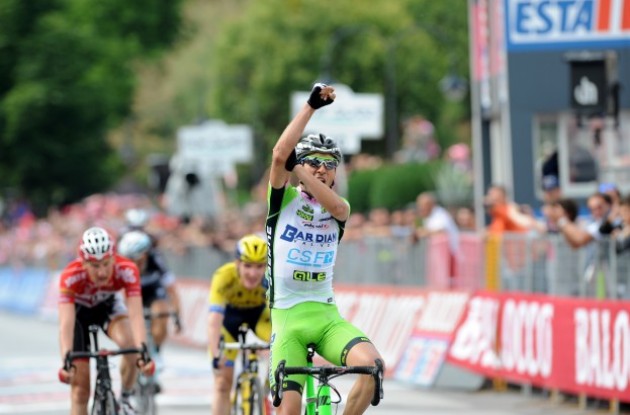Stefano Pirazzi has won stage 17 of Giro d'Italia 2014 | Fotoreporter Sirotti