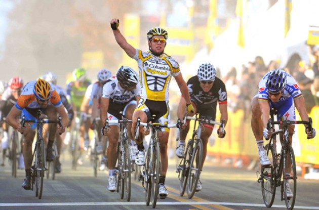 Mark Cavendish wins stage 4 of the 2009 Amgen Tour of California. Photo copyright TDWsports.com.
