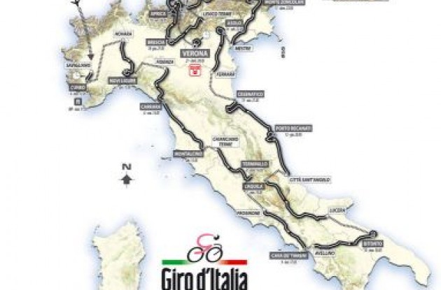 2010 Giro d'Italia route / map .