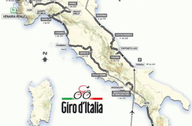 2011 Giro d'Italia Map.