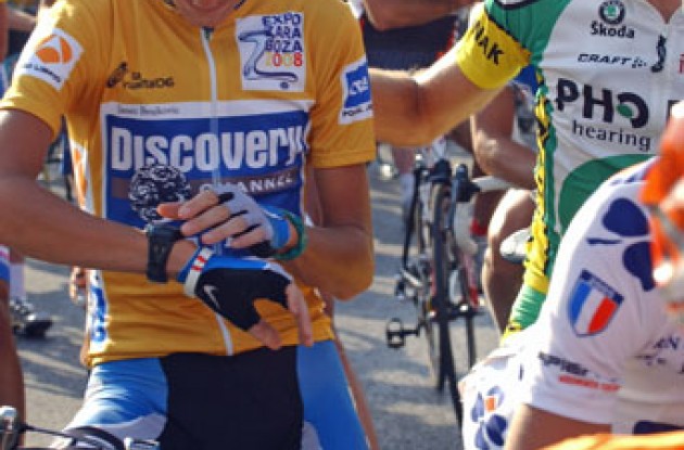 Race leader Brajkovic before the start. Photo copyright Roadcycling.com.