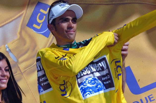 Contador on the podium.