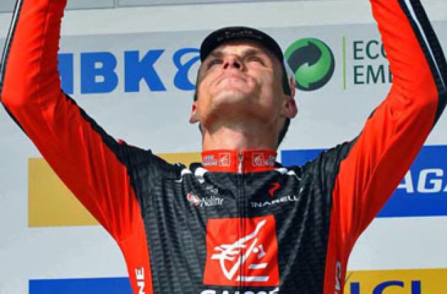 Luis León Sánchez on the podium. Luis León Sánchez on the podium.