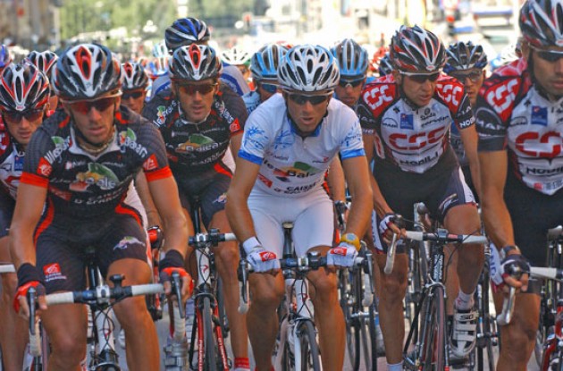 Number 2 and 4. Valverde and Sastre. Photo copyright Roadcycling.com. Number 2 and 4. Valverde and Sastre. Photo copyright Roadcycling.com.