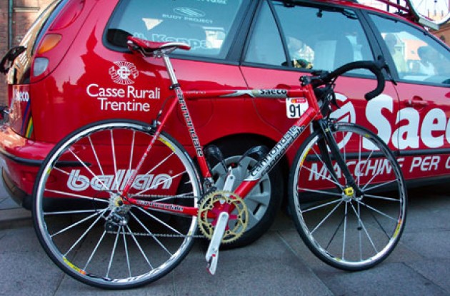 It will take more than a good cup of joe to ride Dario Pieri's bike to victory. Photo copyright Roadcycling.com. It will take more than a good cup of joe to ride Dario Pieri's bike to victory. Photo copyright Roadcycling.com.