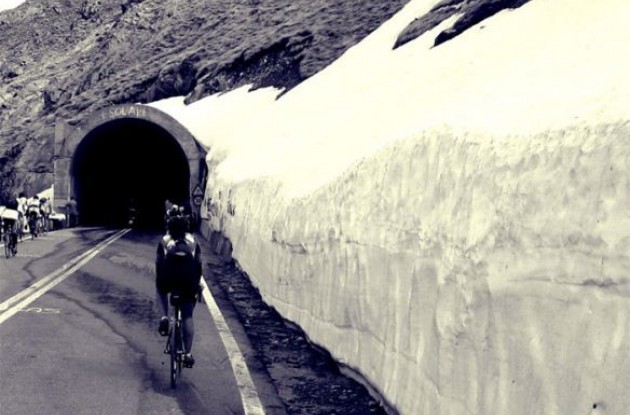 The Gavia tunnel and the Cima Coppi for the 2010 Giro d'Italia. The Gavia tunnel and the Cima Coppi for the 2010 Giro d'Italia.