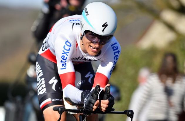 Michal Kwiatkowski on his way to victory in the prologue of Paris-Nice 2015 | EQS / Tim De Waele