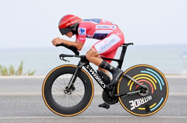 Remco Evenepoel on his Specialized Shiv time trial bike