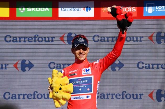 Remco Evenepoel remains overall leader of Vuelta a Espana 2022 following the queen stage | QuickStep/Getty Remco Evenepoel wears the red jersey as leader of La Vuelta 2022