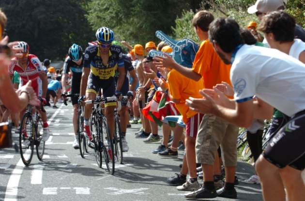 Team Saxo Bank - Tinkoff Bank's Alberto Contador leads the favorites up today's final climb | Photoreporter Sirotti