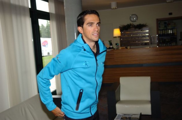 Alberto Contador on his way.