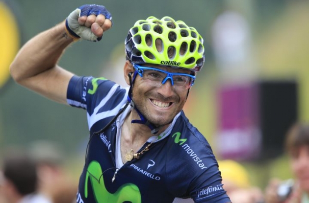Alejandro Valverde on his way to victory in stage 17 of the 2012 Tour de France. Photo Fotoreporter Sirotti.