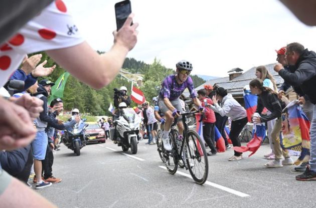 | A.S.O. Ben O Connor on his way to victory in stage 18 of Tour de France