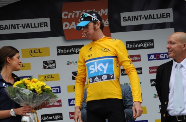 Team Sky Procycling's Bradley Wiggins takes overall Criterium du Dauphine Libere lead. Photo Fotoreporter Sirotti.