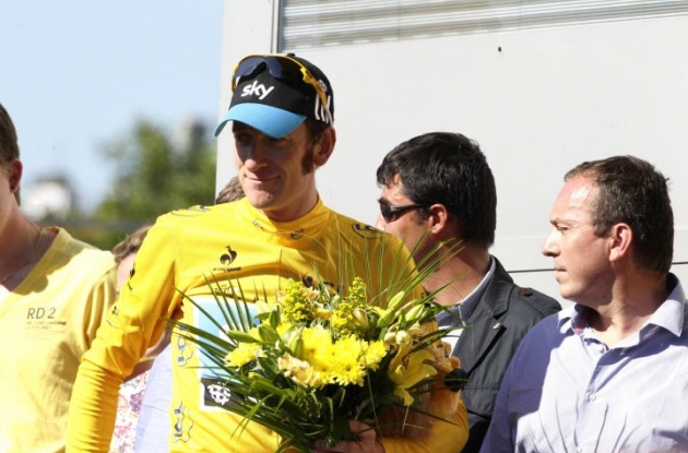 Bradley Wiggins looks set to take the overall victory in the 2012 Tour de France. Photo Fotoreporter Sirotti.