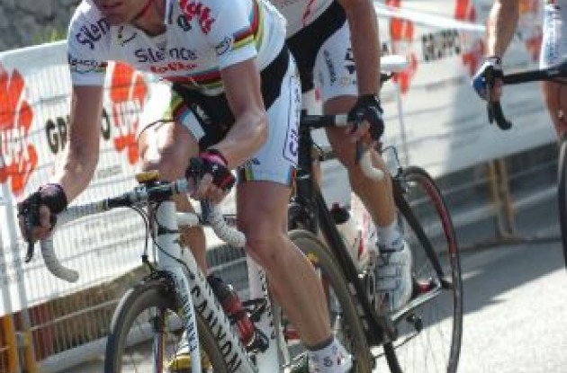 World Champion Cadel Evans (now Team BMC Racing). Photo copyright Fotoreporter Sirotti.