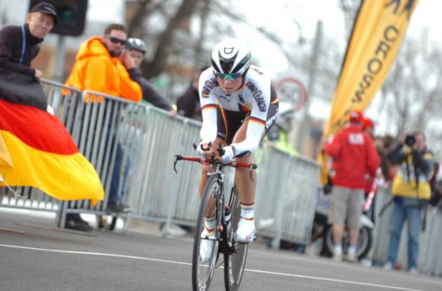 Charlotte Becker time trials. Photo Fotoreporter Sirotti. Charlotte Becker time trials. Photo Fotoreporter Sirotti.