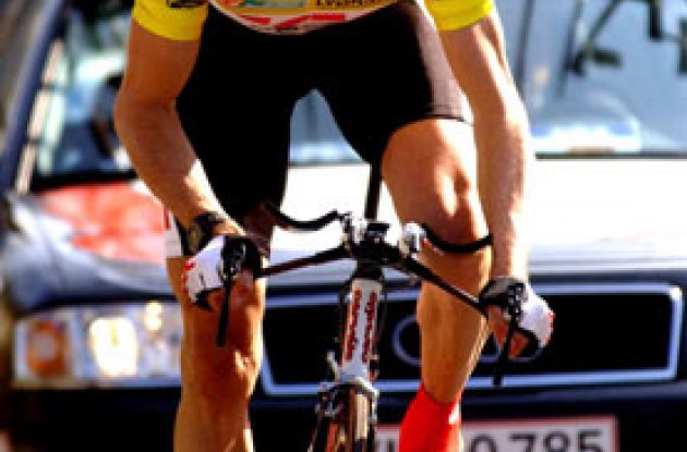 Jens Voigt on his way to victory for the second time in one day. Photo copyright Fotoreporter Sirotti. Jens Voigt on his way to victory for the second time in one day. Photo copyright Fotoreporter Sirotti.