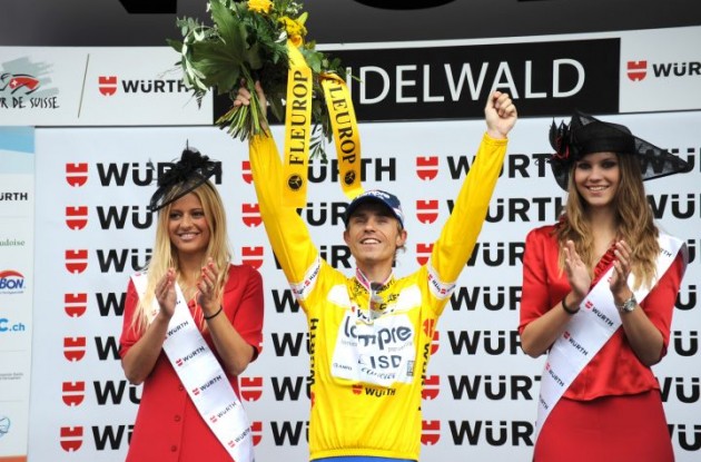 Damiano Cunego leads the 2011 Tour of Switzerland overall. Photo copyright Fotoreporter Sirotti.