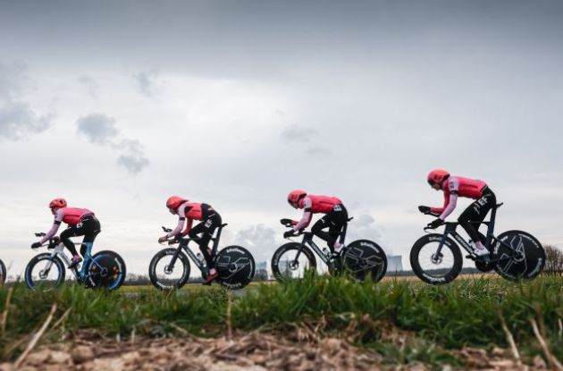EF Education-Easypost riding team time trial at Paris-Nice 2023