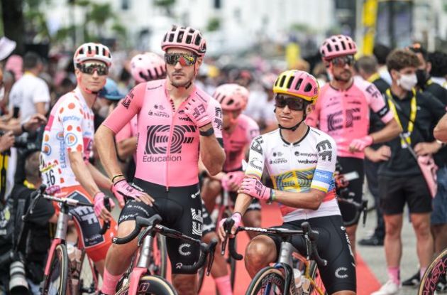 EF Education-EasyPost at the start of stage 4 of Tour de France 2023