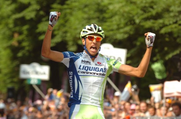 Eros Cappechi (Team Liquigas-Cannondale) wins stage 18 of Giro d'Italia 2011. Photo Fotoreporter Sirotti.