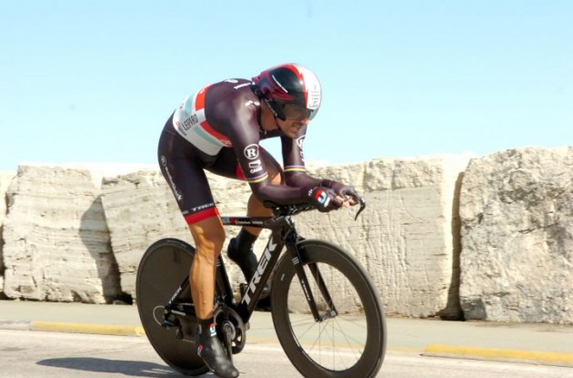Fabian Cancellara powers to victory in Tirreno-Adriatico individual time trial. Photo Fotoreporter Sirotti.