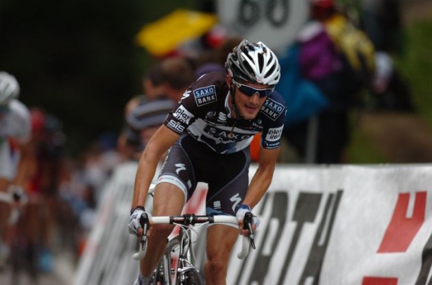Frank Schleck (Team Saxo Bank) will start the 2010 Tour of Spain later tonight. Photo copyright Fotoreporter Sirotti.