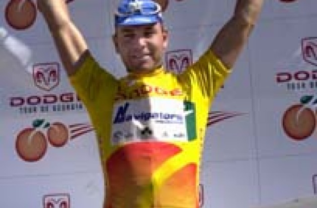 Henk Vogels (Navigators) wins the first stage of the Dodge Tour de Georgia. Photo copyright Michael Pugh. Henk Vogels (Navigators) wins the first stage of the Dodge Tour de Georgia. Photo copyright Michael Pugh.