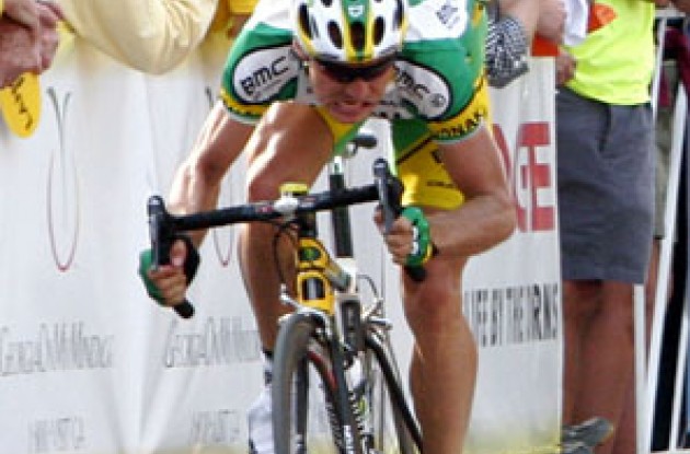 Close-up of Hunter doing his own type of sprinting. Photo copyright Ben Ross/Roadcycling.com. Close-up of Hunter doing his own type of sprinting. Photo copyright Ben Ross/Roadcycling.com.