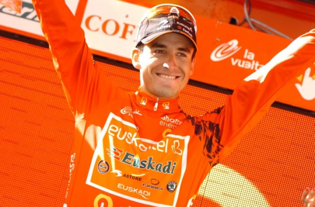 Igor Anton still leads the 2010 Vuelta a Espana overall for Team Euskaltel-Euskadi. Photo copyright Fotoreporter Sirotti.