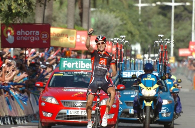 Imanol Erviti wins stage 10 of the 2010 Vuelta a Espana. Photo copyright Fotoreporter Sirotti.