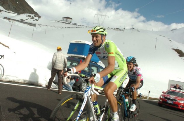 Ivan Basso struggles for Team Liquigas-Cannondale. Photo Fotoreporter Sirotti.