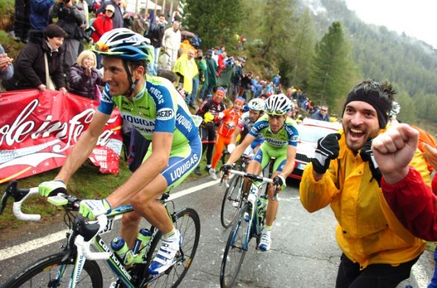 Ivan Basso crashed during a training ride for the Tour de France 2011. Photo Fotoreporter Sirotti.