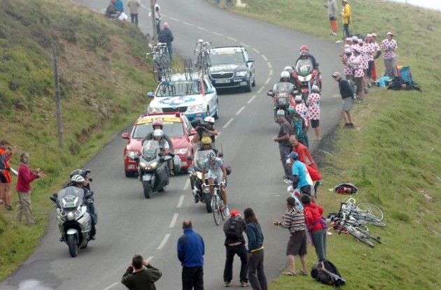 Jeremy Roy on his way up the famous Col d'Aubisque. Photo Fotoreporter Sirotti. Jeremy Roy on his way up the famous Col d'Aubisque. Photo Fotoreporter Sirotti.