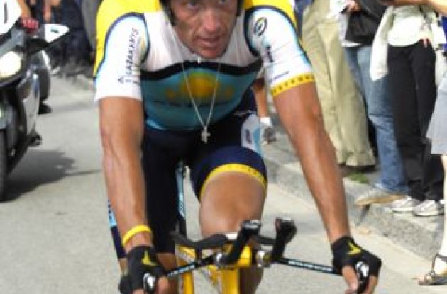 Lance Armstrong (Team Astana .. eh .. Team RadioShack). Photo copyright Fotoreporter Sirotti. Lance Armstrong (Team Astana .. eh .. Team RadioShack). Photo copyright Fotoreporter Sirotti.