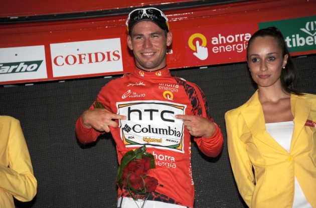 Mark Cavendish leads the 2010 Vuelta a Espana. Photo copyright Fotoreporter Sirotti. Mark Cavendish leads the 2010 Vuelta a Espana. Photo copyright Fotoreporter Sirotti.