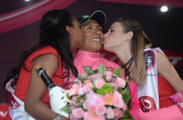 Nairo Quintana leads the Giro d'Italia and wears the maglia rosa | Fotoreporter Sirotti