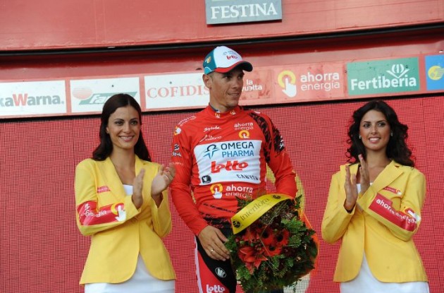 Philippe Gilbert still leads overall 10 seconds ahead of Euskaltel's Igor Anton. Photo copyright Fotoreporter Sirotti.