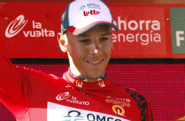 Philippe Gilbert (Team Lotto) maintains the overall lead in the Vuelta a Espana 2010. Photo copyright Fotoreporter Sirotti.
