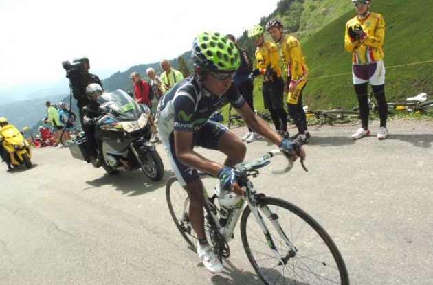 Nairo Alexander Quintana Rojas on his way to victory in stage 6 of the Dauphine Libere. Photo Fotoreporter Sirotti.